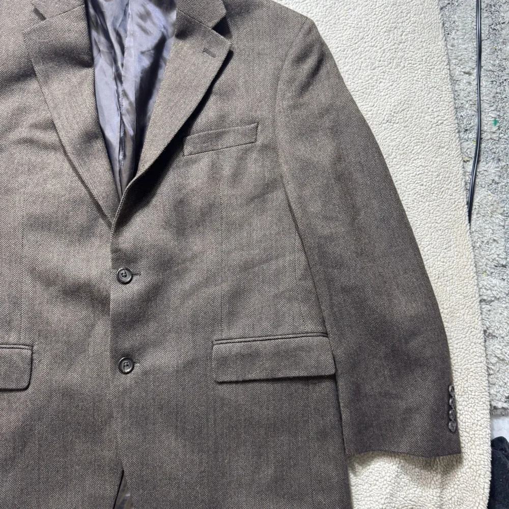 Lauren‎ Ralph Lauren Jacket Mens 46 Blazer Two Button Lined Macys Herringbone